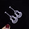 Luxury Gourd Drop Earrings PT950 Coated Zirconia Imitation Long Elegant Earrings for Women Handmade Jewelry