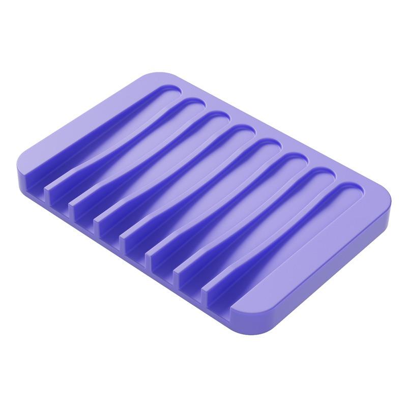 1-6PCS Silicone Soap Box Creative No Punching Silicone Soap Holder Simple Draining Soap Solder Without Water Accumulation Box