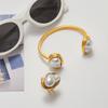 Yori Distinctive Special Shaped Resin Pearl Open Bracelet Bangle 18K Gold Plated Fashion Women Trendy Jewelry Gifts Bijoux