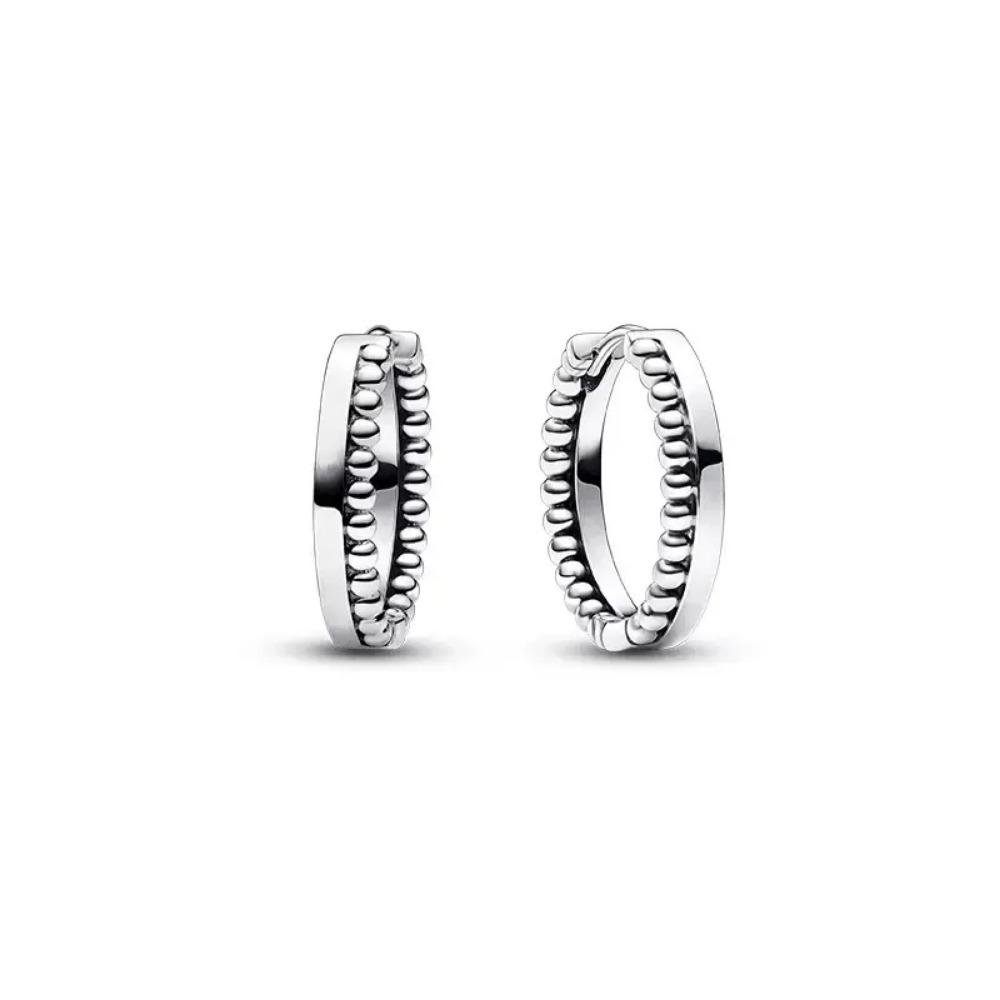 Nya 925 Silverpläterade Hjärta Zirkon Fjäril Hänge Örhängen Original DIY Dam Smycken Hängande Tillbehör Berlock Pärla Amulett