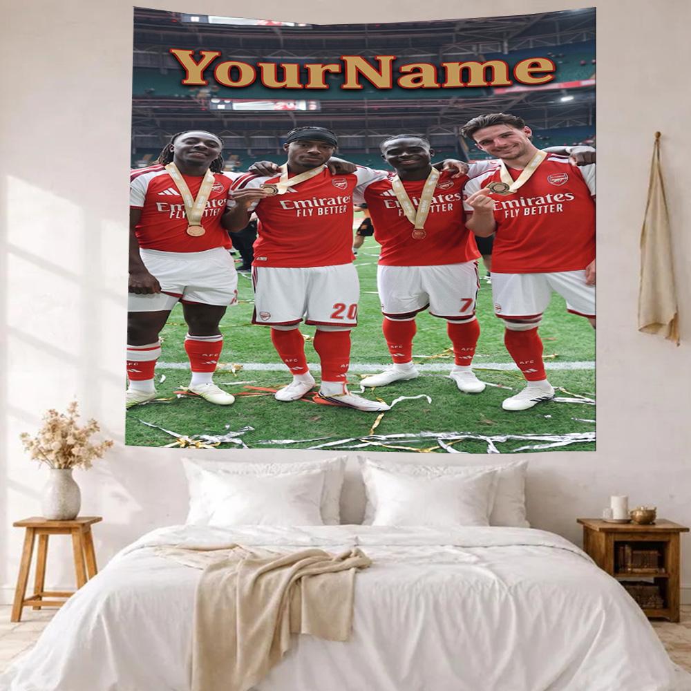 Arsenal Custom Your Name Wall Decor Tapestry Art For Pet Memorial Birthdaywedding Party Backdrop Family Gift