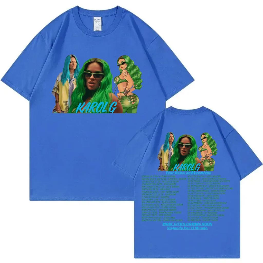 Singer Karol G Tropicoqueta Tour 2026 Tshirt High Quality Fashion Short Sleeve T Shirt Unisex Unisex Casual Loose Cotton Tshirts