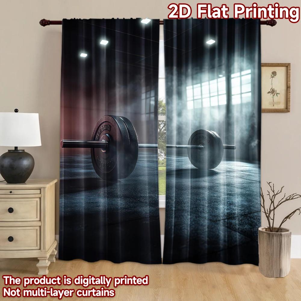 2D flat Photography Backdrop Popular Backdrop Dark Gym Barbell Scene 100% Polyester Birthday Party Use for Bedroom wall