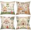 Indian Style Cushion Covers With Palace And Women Patterns Polyester pillowcase, sofa decorative cushion cov Headboard Pillow