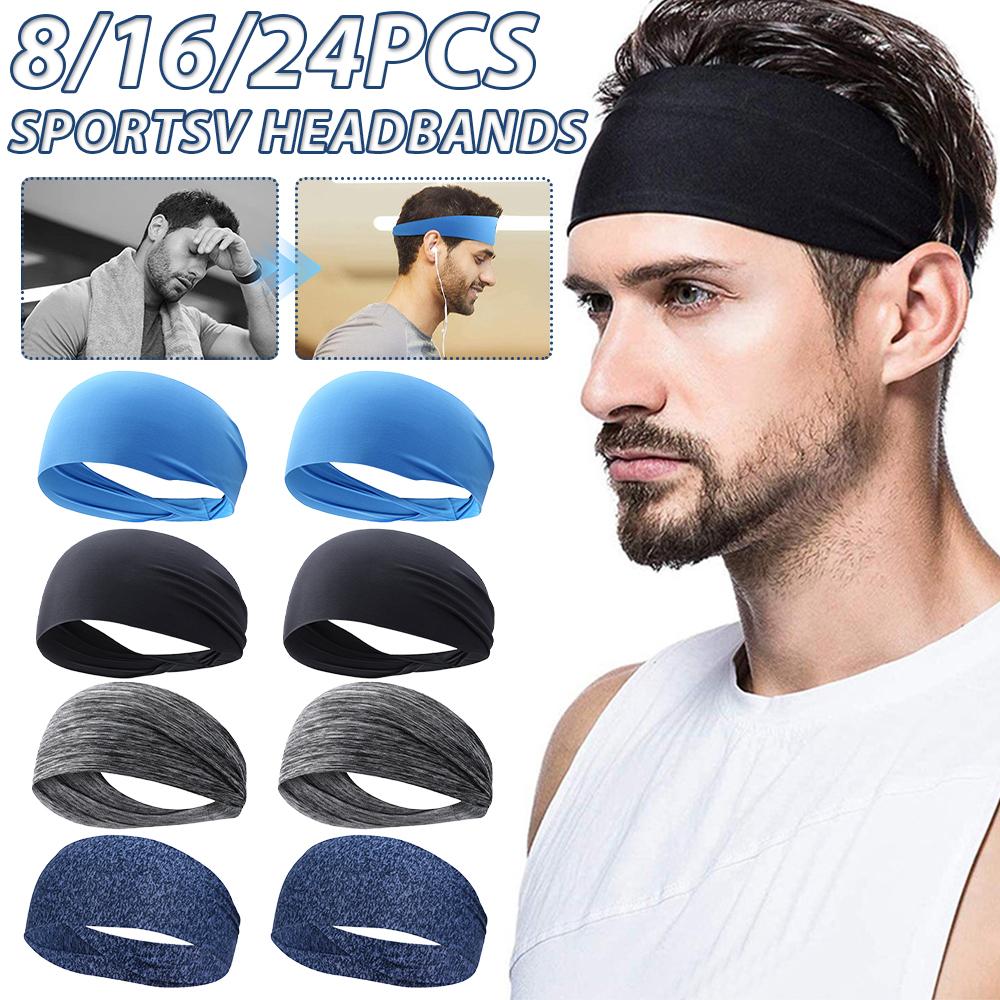 8-24PCS Ultra-Thin Sports Sweatband Elastic Sweat Hair Band Breathable Sweat Absorbent Headband Soft Outdoor Sport Yoga Headband