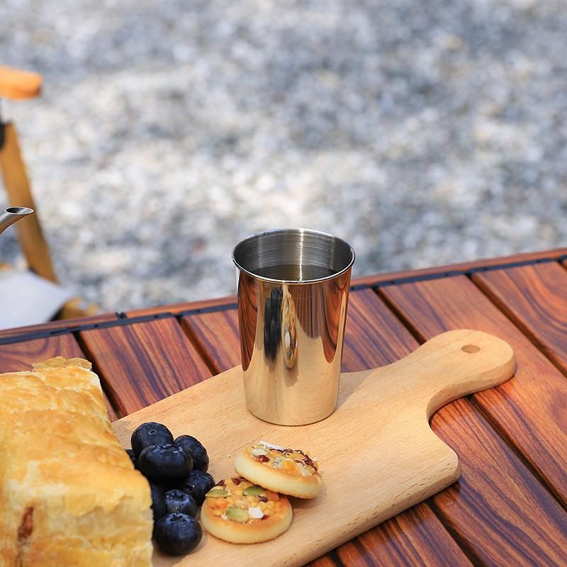 4 Stück/Set Edelstahl Taschenflasche Tasse Tragbar 30ML/70ML/150ML Weingläser mit Lederetui Outdoor Geschirr Mini Kaffee Tee Bier Tasse