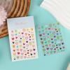 1/3Sheets Colorful Dopamine Jelly Scrapbook Stickers 3D Decal Cute Heart Pattern For Diy Journal Kawaii Nail Decals For Girls