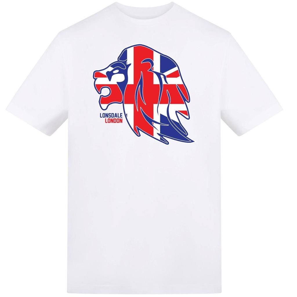 Lonsdale Mens Lion Face Relaxed Fit T-Shirt