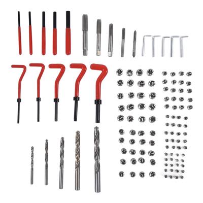 Kit de réparation de filetage 125 pièces Outil de restauration Clé à molette Jeu de forets hélicoïdaux M5 M6 M8 M10 M12