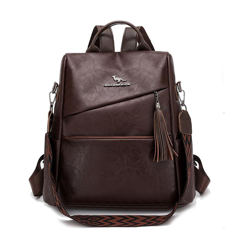 Schoolbag1011 autumn new niche women's backpack fashion retro leather backpack commuter travel versatile shoulder bag
