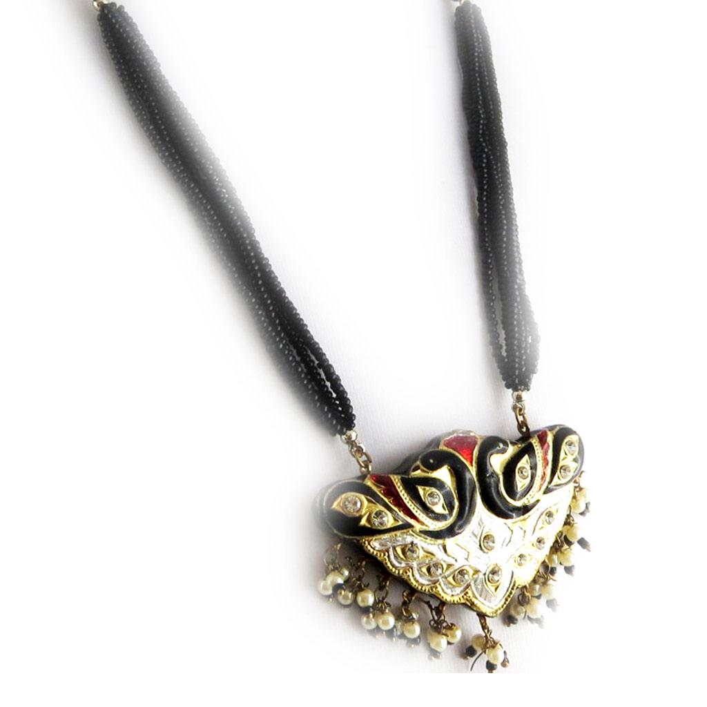 Les Trésors De Lily [B8570] - Parure 'Palanquin' Noir Rouge