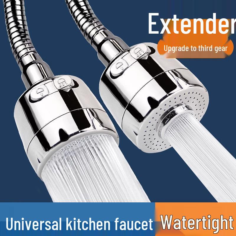 Univerzální otočný nástavec na kuchyňskou baterii proti stříkání se sprchovou hlavicí