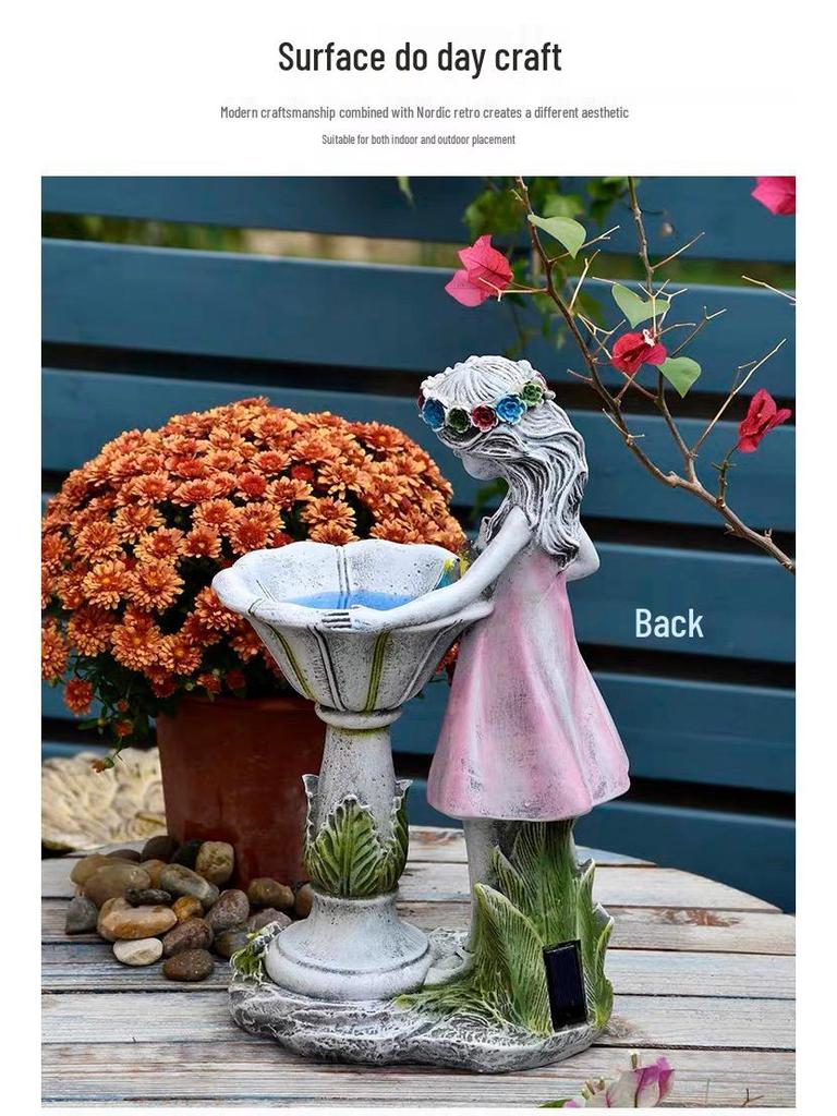 Outdoor Garden Fairy Angel Resin Solar Light Ornament