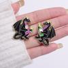 Playful Dinosaur Black Drink Cup Metal Brooch Creative Animal Badge Accessory For Fashion Enthusiasts