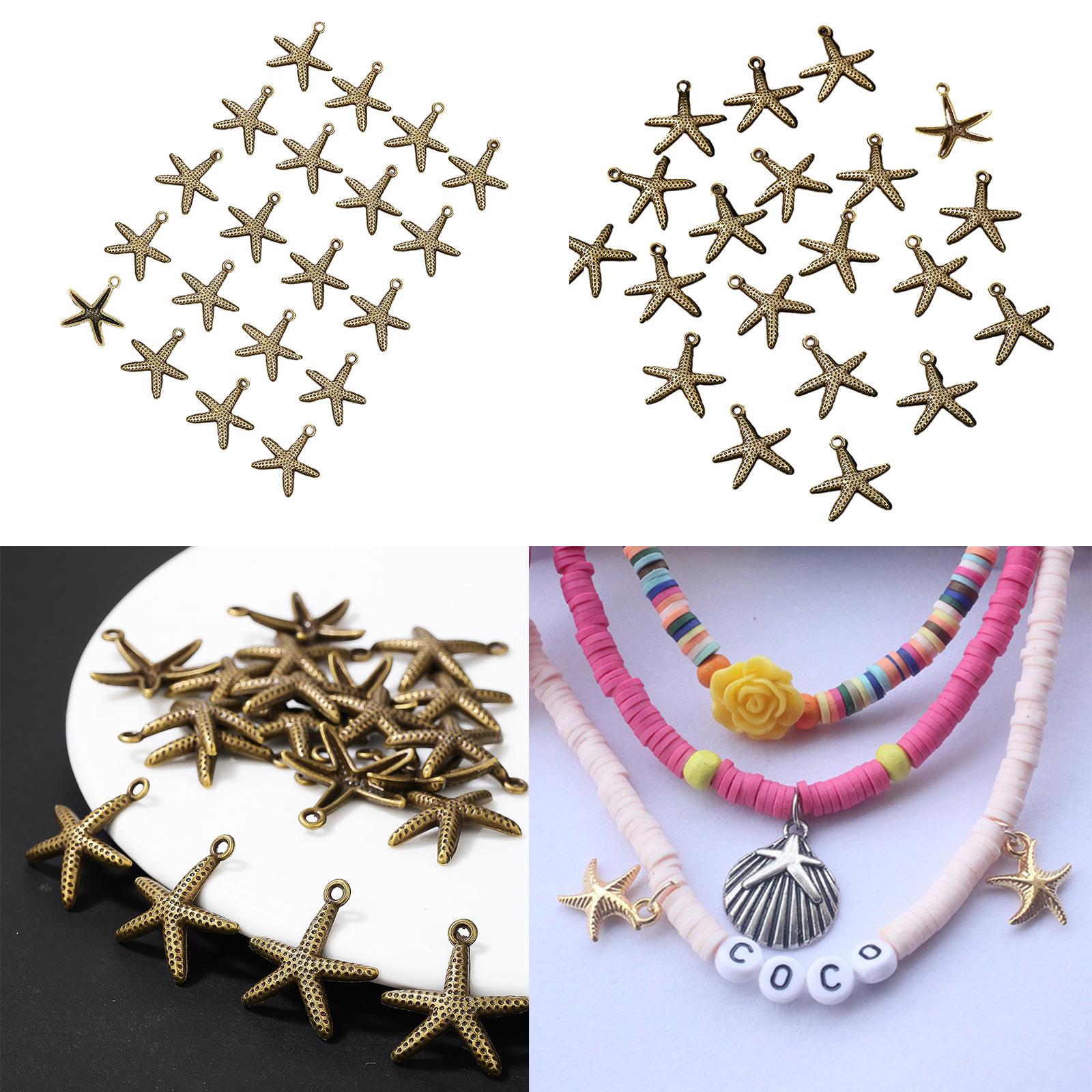 

20 шт. золотые подвески в виде морской звезды, новый металлический цинковый сплав, подвеска в виде морской звезды, браслет ручной работы, аксессуары для изготовления ювелирных изделий