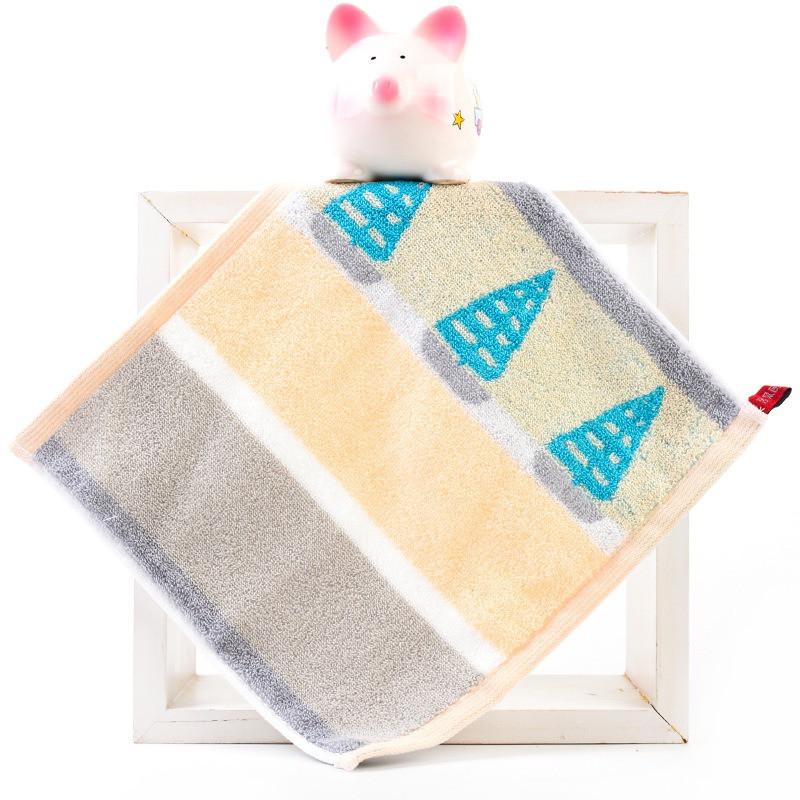 1Pcs 25x25cm Thicken Cotton Cartoon Love Bear Small Square Face Hand Towel With Loop Portable Absorbent Soft