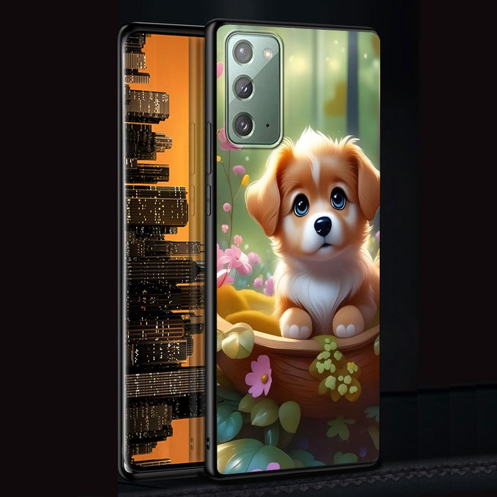 Cartoon Dogs Case for Samsung Galaxy Note 20 Ultra 8 10 Lite 9 TPU Phone Cover Note 10 Plus Black Soft Shell Funda Capa
