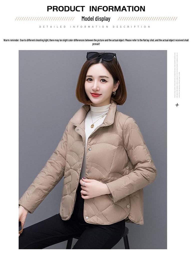 Women's Fashionable White Duck Down Jacket - 2025 Winter Lightweight & Warm Short Outerwear
