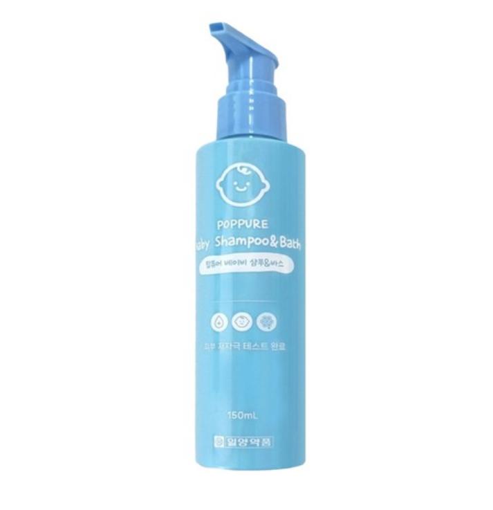 POP PURE Baby Shampoo & Bath Gentle 2-in-1 Hair & Body Cleanser for Sensitive Skin 150ml