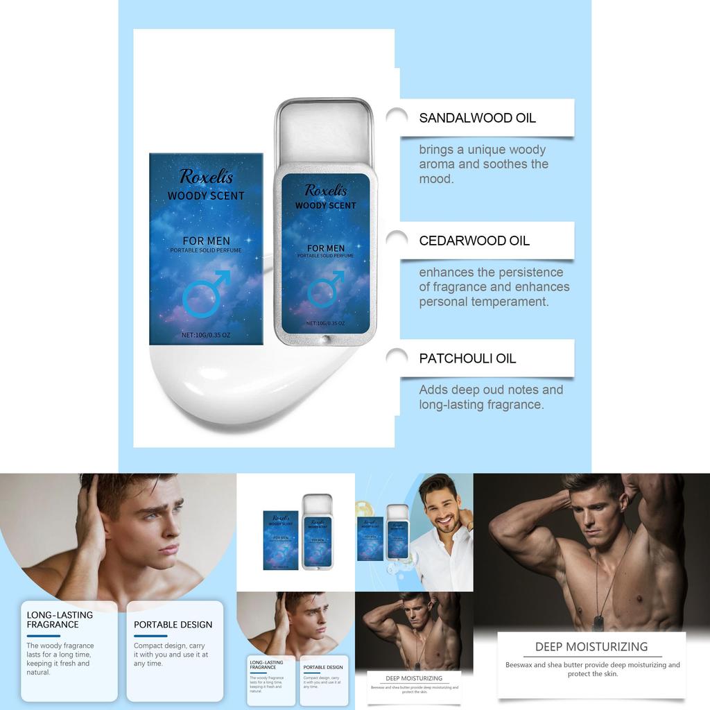 Premium Men's Fresh Solid Fragrance Balm For Long Lasting Invigorating Aroma In Portable 10g Packaging