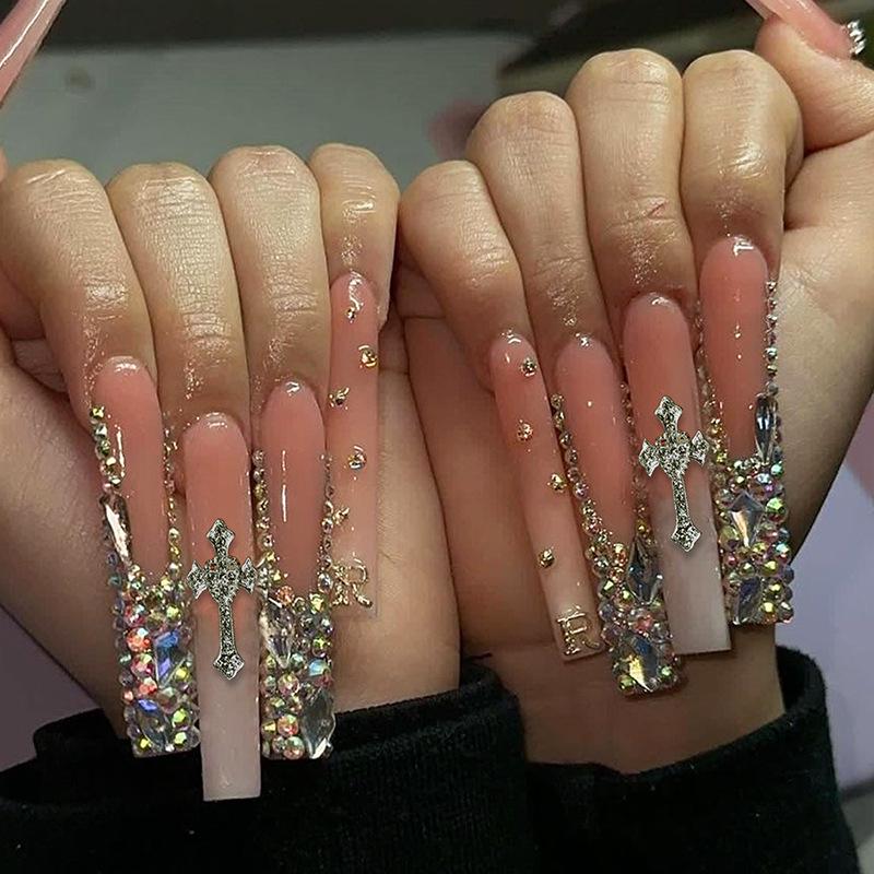 

High-Quality Handmade Gemstone Nail Art: French, European & American Styles