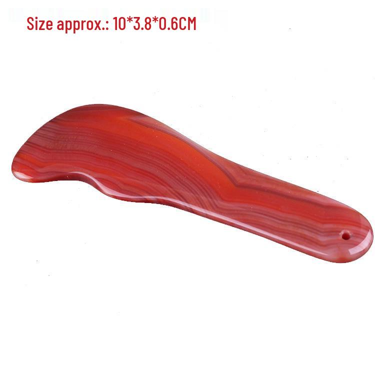 Red Agate Gua Sha Facial Scraper with Acupoint Pen