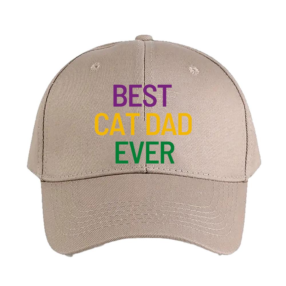 Best Cat Dad Ever Woman Man Baseball Cap Adult Adjustable with Curved Brim Hiking Fishing Hat Trucker Cap Street Fashion