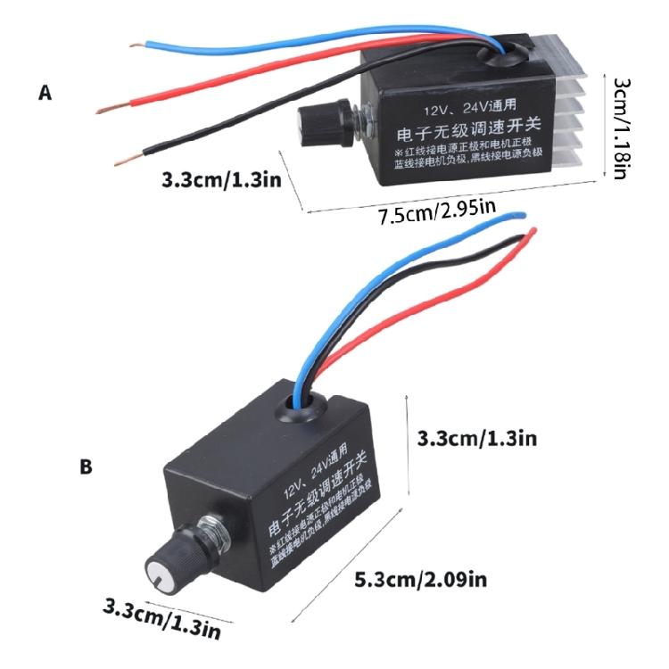 Elektronischer Drehzahlregler 12V 24V Universeller Motordrehzahlregler für Motoren Ventilatoren Gebläse Heizungen