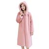 Imitation Rex Rabbit Hair Imitation Fur Jacket Women's Autumn and Winter Imitation Mink Hair Coat Medium and Long Thickened Large Size Hooded