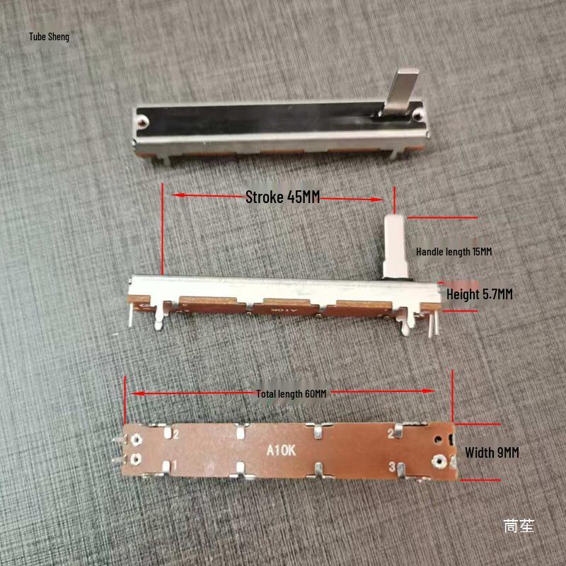 Potenziometro a Cursore Singolo/Doppio 45-75mm Mixer Fader A10 B10K Dimmer