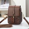 Women Fashion Bohemian Style Printed Phone Bag PU Leather Versatile Single Shoulder Bag Ethnic Style Luxury Handbag For Ladies