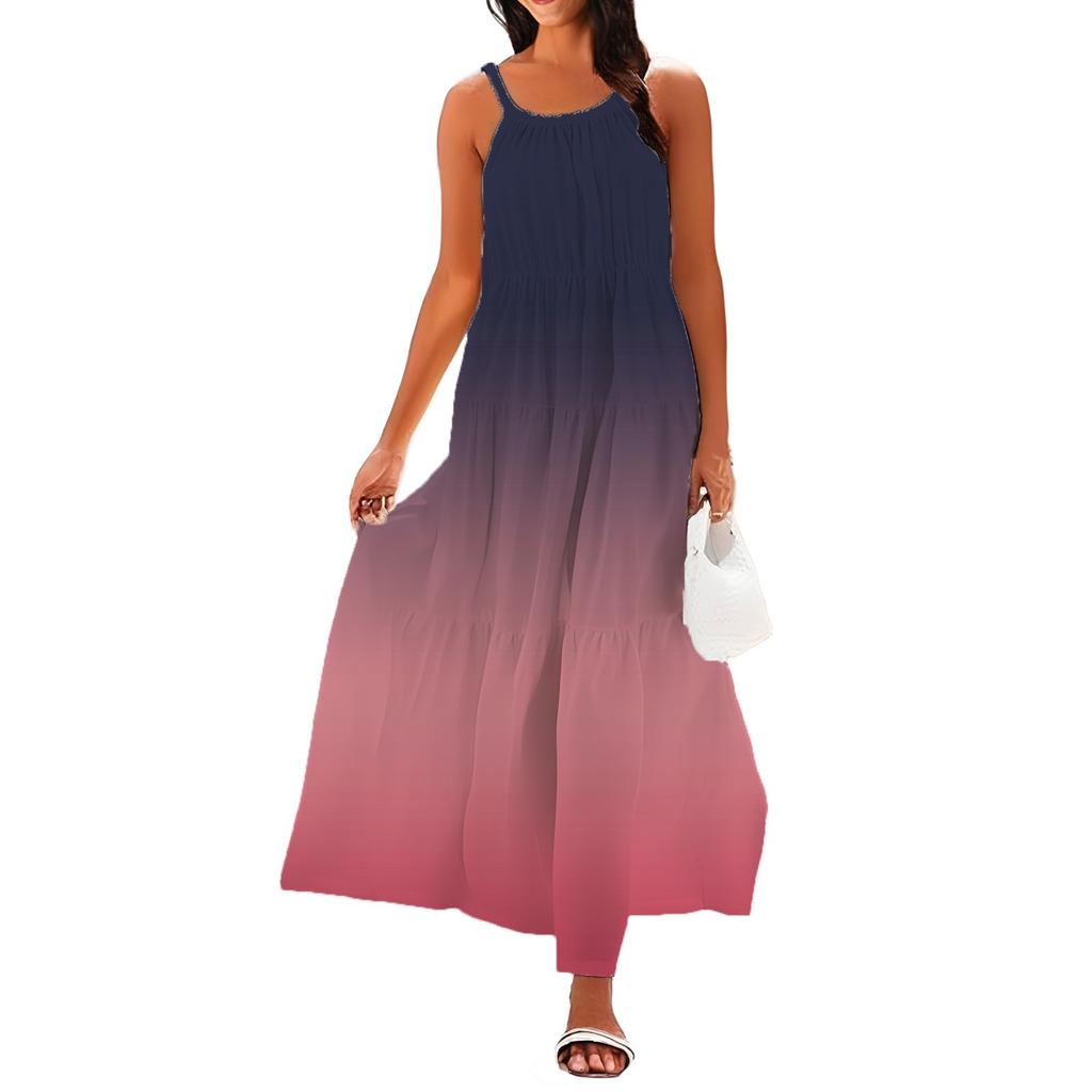 Damen Sommer Casual Fashion Strapsen Ärmelloses Kleid