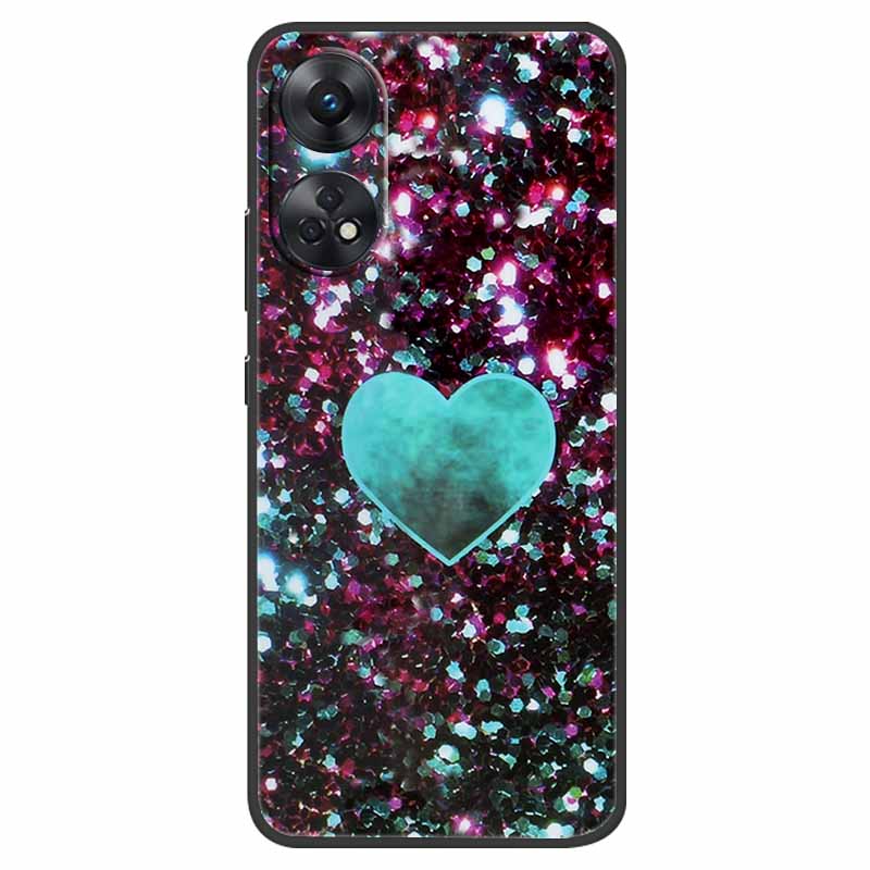 Case For Oppo Reno 8T Cover Black Silicone Soft Phone Back Cases for Oppo Reno8 T 4G Fundas Reno8T CPH2481 6.43" Lovely Fundas