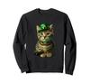Lucky Day Tabby Cat Sweatshirt Paws St. Patrick's
