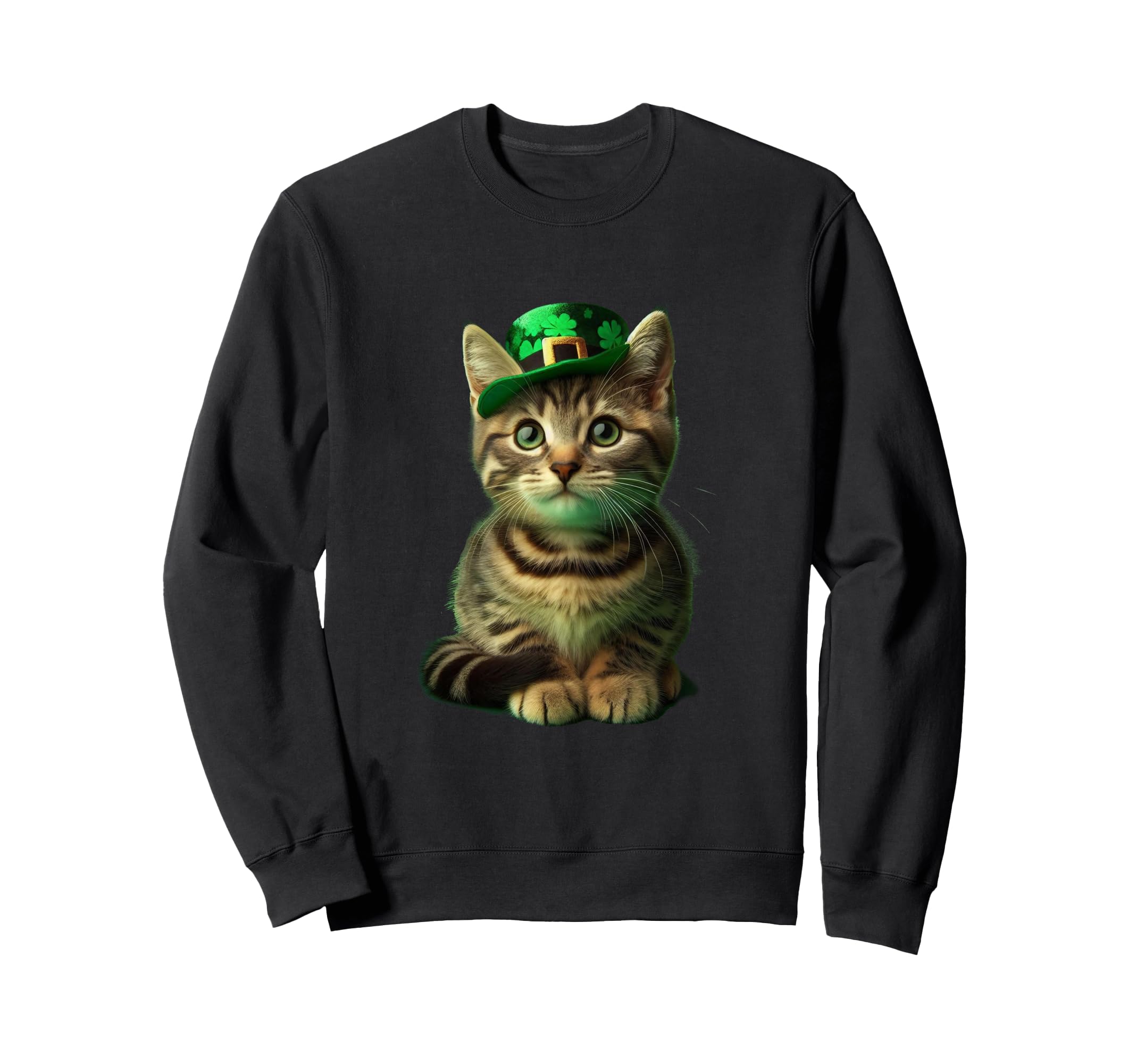 

Lucky Day Tabby Cat Sweatshirt Paws St. Patrick s чёрный