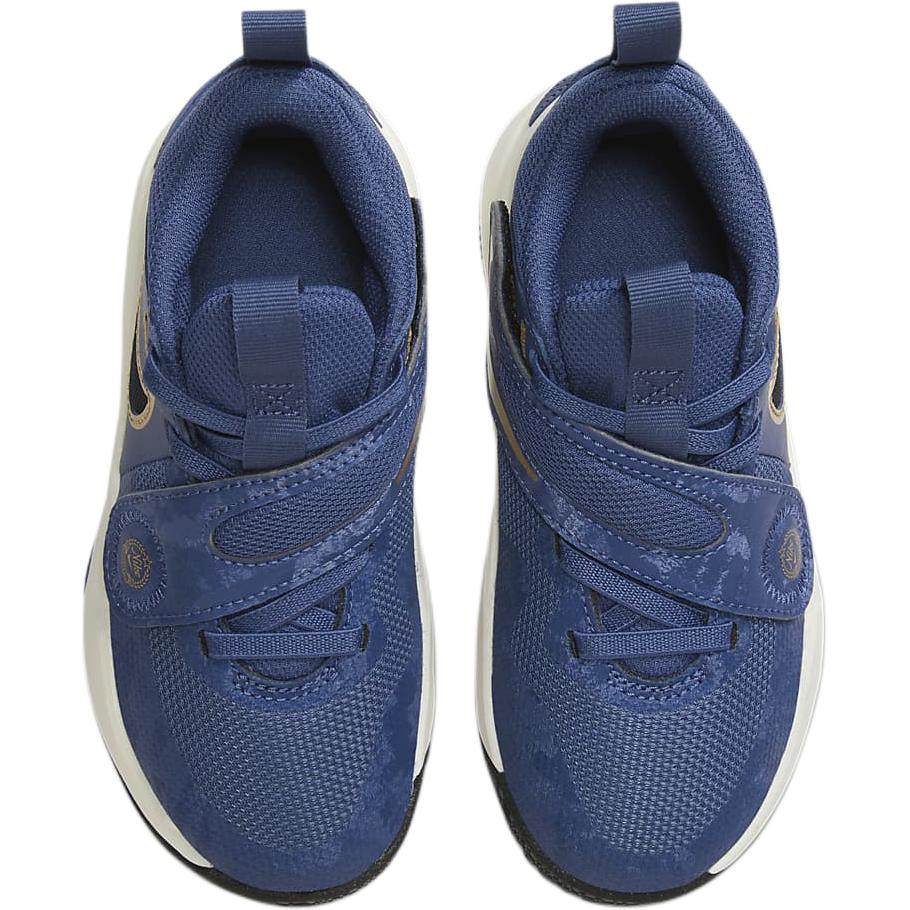 Nike Team Hustle D11 PS Mystic Navy Metallic Gold Kids Sneakers Blue Pale-Ivory Black FZ7296-400