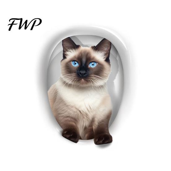 Lustige Toilettensitz-Aufkleber 3D Cartoon Katze Sticker, Wasserdicht Süßes Tier Deckel Einfach Abziehbar Badezimmer Aufkleber, Lustige Selbstklebende Wanddeko Kinder