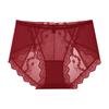 Large Size Female Summer Light Luxury Satin Sexy Lace Antibacterial Extended Crotch Triangle Briefs