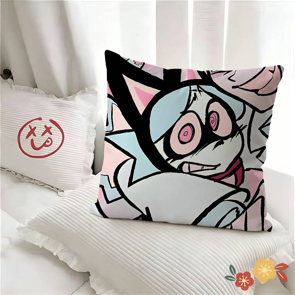 pc Popular Animation PPsychocuties Pillow Case Fashion Square Pillowcase Bedroom Sofa Room Ins Decoration Leisure