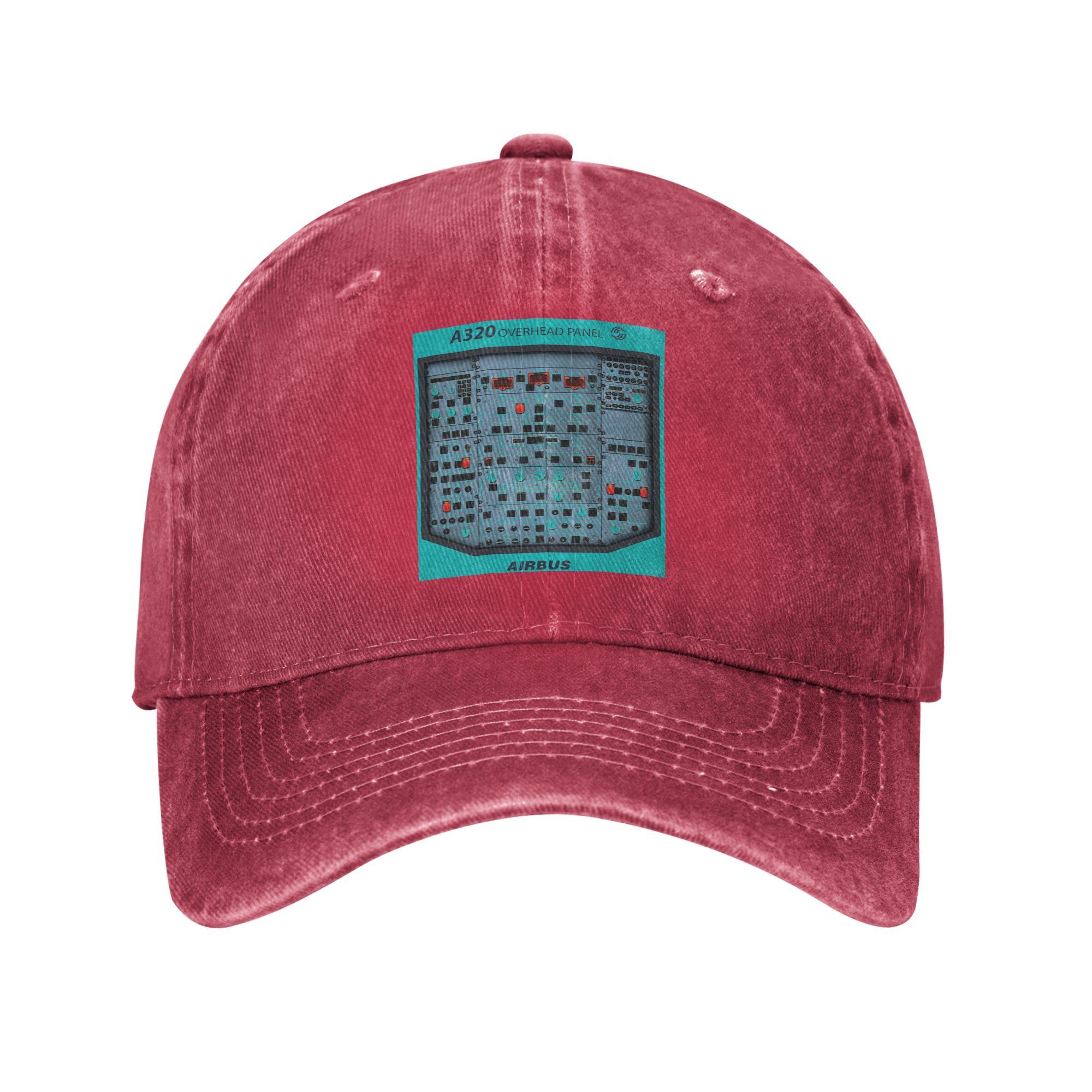 AIRBUS A320 OVERHEAD PANEL Baseball Caps Fashion Denim Hats Outdoor Casquette Hip Hop Baseball Cowboy Hat for Unisex Women One Size