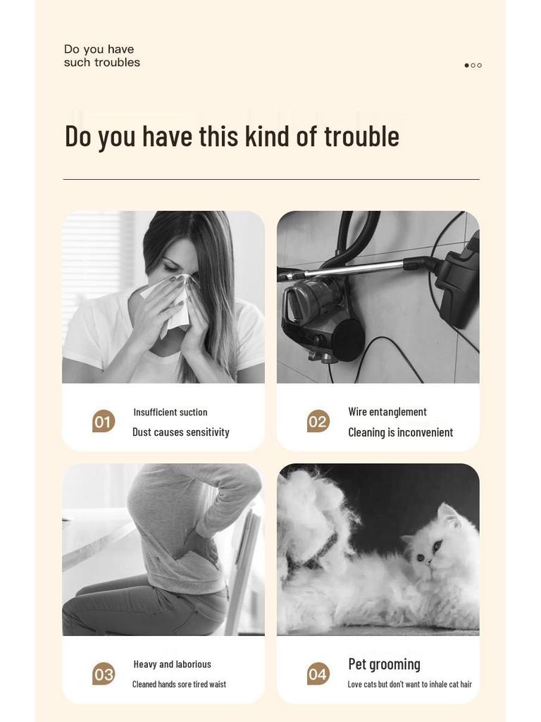 Portable Handheld Wireless Vacuum Cleaner with Strong Suction for Home and Car Use