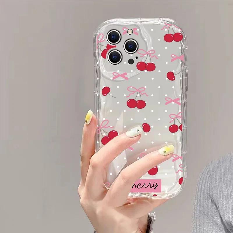 Cherry Floral Flower Print Phone Case for Iphone 16 Pro Max 16e 11 12 13 14 15 Pro 12 13 Mini 16 Plus 7 8 SE 2 3 4 Soft Shell