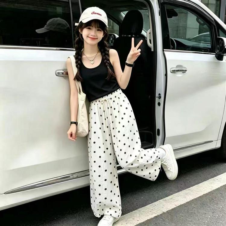 Girls' Summer Wave Point Casual Loose Pants