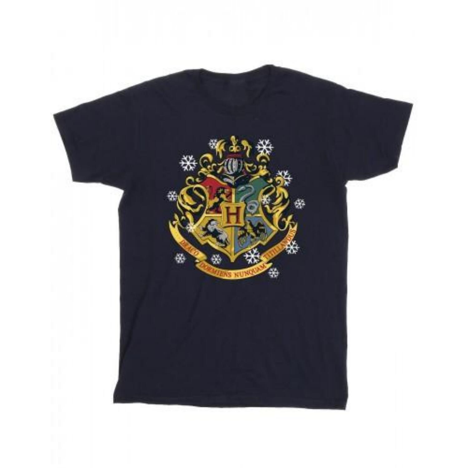 HARRY POTTER Boys Christmas Crest T-Shirt XXXXL