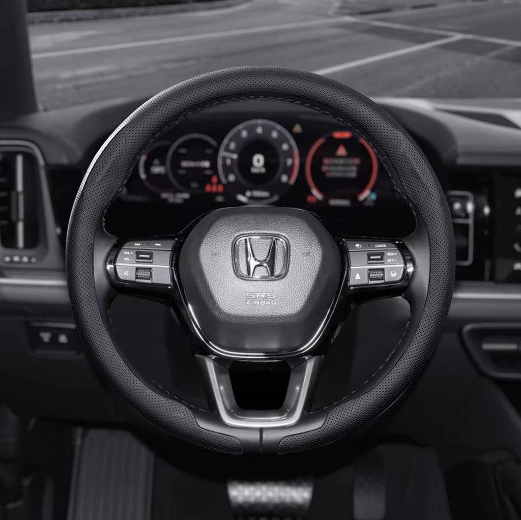 38cm Car Steering Wheel Anti-slip Wheel Cover Carbon Fibre For Honda Civic Fit Jazz Accord Pilot CRV Odyssey Passport City HRV