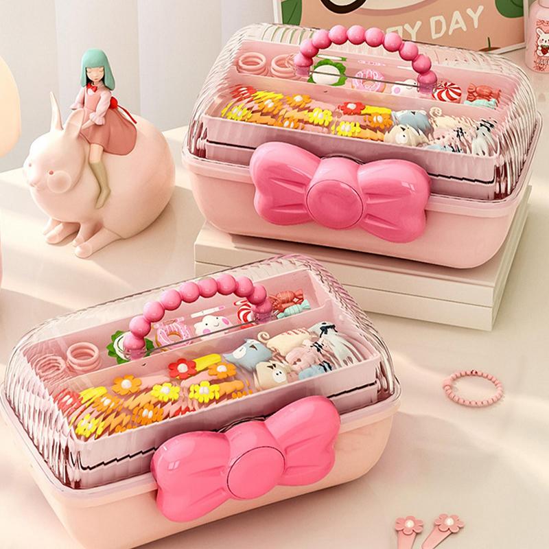 Children's Hair Accessories Storage Box Head Rope Hairpin Rubber Band Head Jewelry Dressing Cute Girl Jewelry Box
