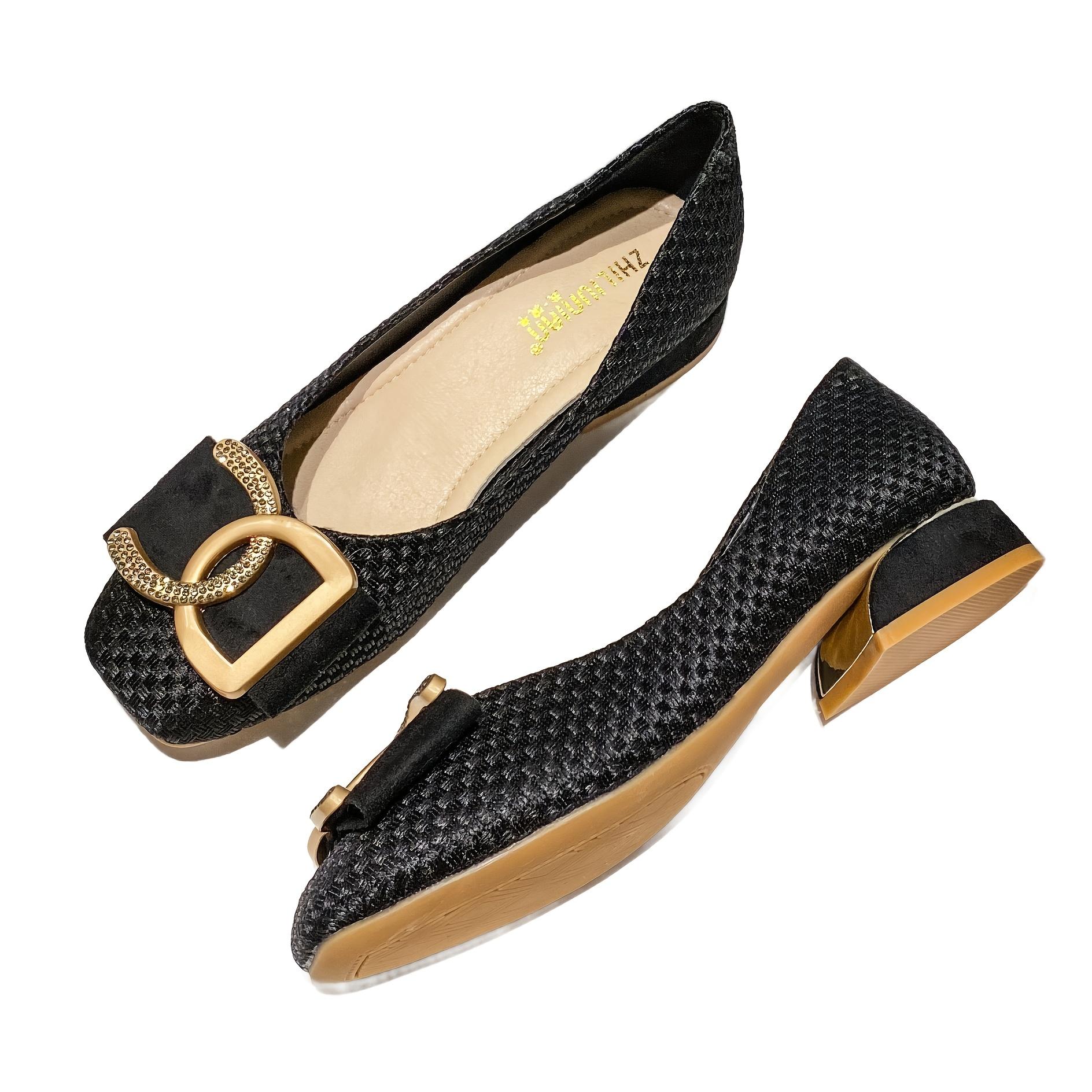 

Удобные Универсальные Женские Туфли-лодочки на Среднем Каблуке с Квадратным Носком | Одинарные Туфли в Стиле Маленький Ароматный Ветер Новые Уличные Мягкая Подошва Низкий Каблук Не Устающие Четыре Сезона 37 чёрный