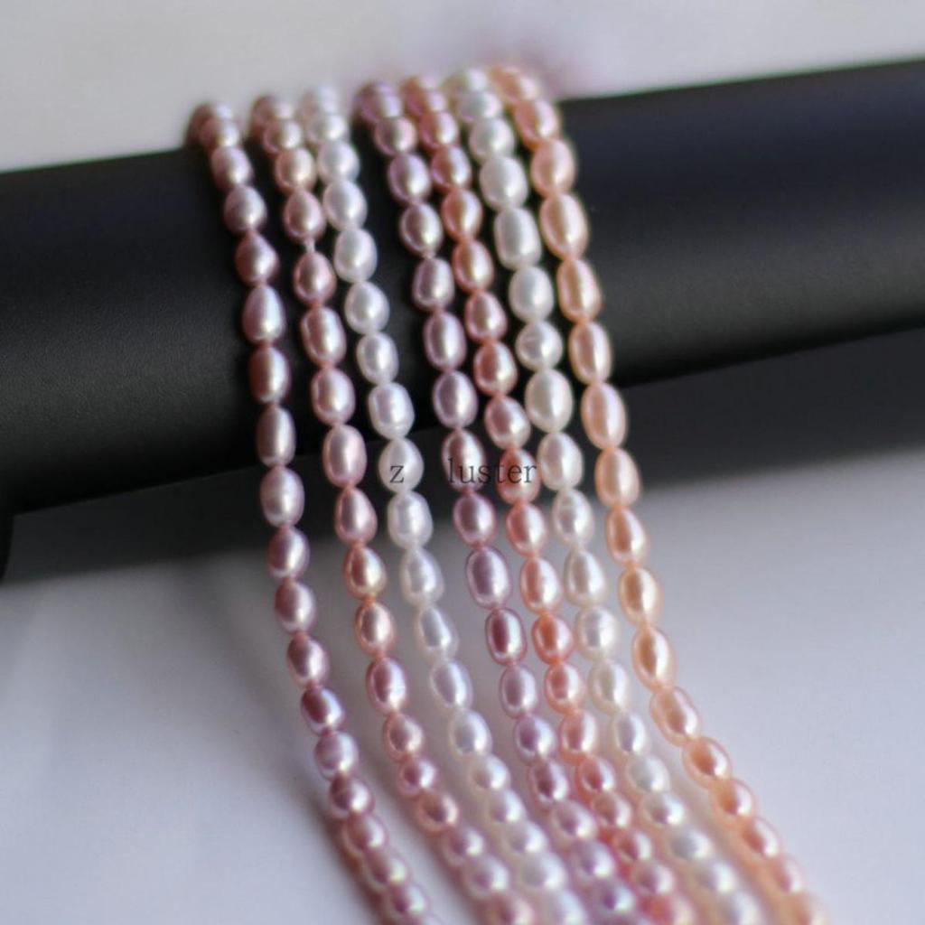 Natural Freshwater Pearl Seed Beads Strand: 3.5-3.8mm for Bracelets, Necklaces, Hairpins, Headdresses, and DIY Accessories.