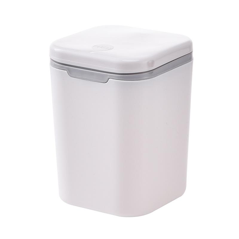 Simple Desktop Mini Trash Can with Lid, Creative Press-Type Waste Bin for Living Room and Office Cleaning & Storage