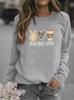 Printed Pattern Women's Round Neck Sweatshirt